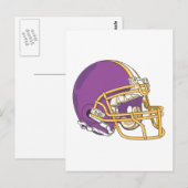 Carte Postale Casque de football en or violet (Devant / Derrière)