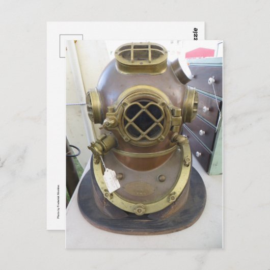Carte Postale Casque de plongée (Devant / Derrière)