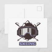 Carte Postale Casque de ski cool  (Devant / Derrière)