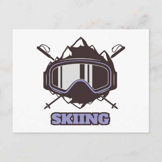 Carte Postale Casque de ski cool  (Devant)