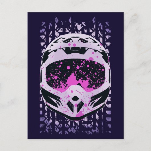 Carte Postale Casque de vélo graphique (Devant)