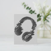 Carte Postale casque deejay de musique noire (Debout devant)