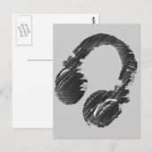 Carte Postale casque deejay de musique noire (Devant / Derrière)