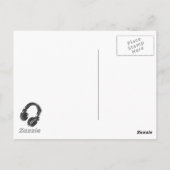 Carte Postale casque deejay de musique noire (Dos)