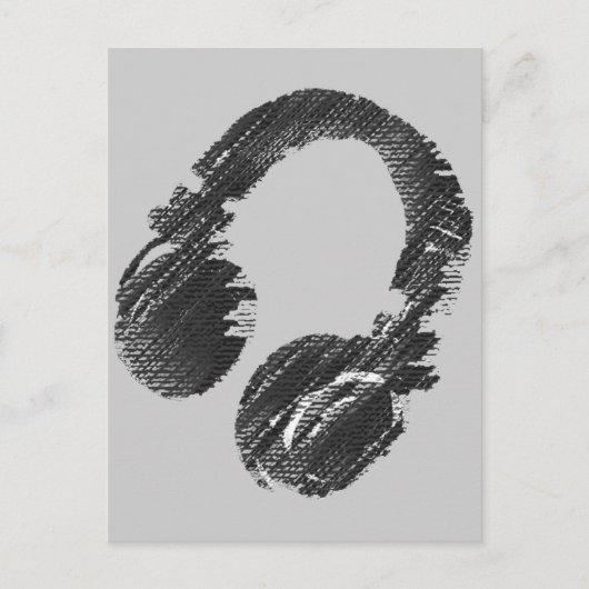 Carte Postale casque deejay de musique noire (Devant)