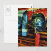 Carte Postale Casque et veste de pompier (Devant / Derrière)