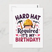 Carte Postale Casque Obligatoire C'est Mon Anniversaire c (Devant / Derrière)