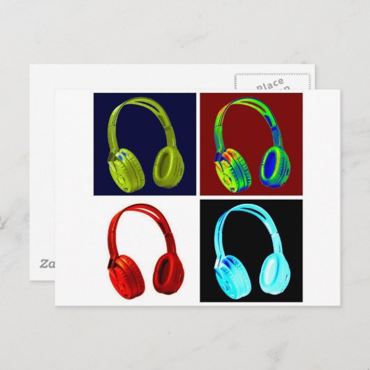 Carte Postale Casque Pop Art (Devant / Derrière)