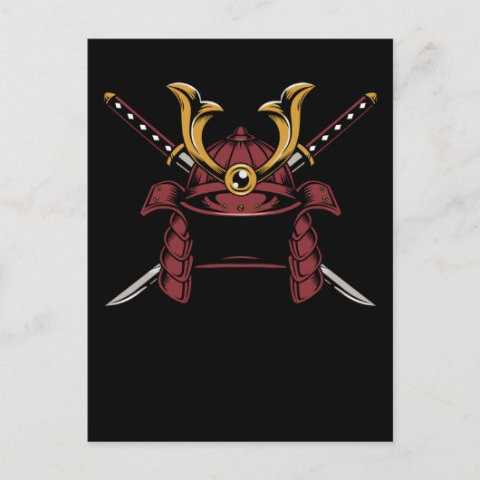 Carte Postale Casque Samurai Japonais Samurai Guerrier (Devant)