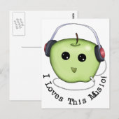 Carte Postale Casque vert Apple (Devant / Derrière)