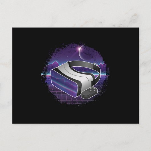 Carte Postale Casque VR Virtual Reality Gamer Jeu Geek Cadeau (Devant)