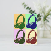 Carte Postale Casques de quatre couleurs Pop Art (Debout devant)