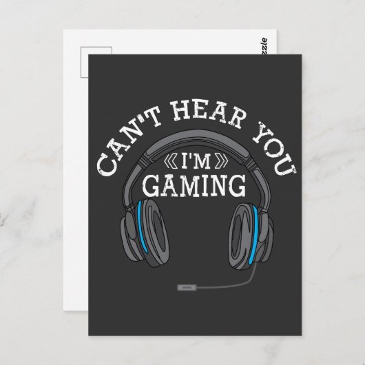 Carte Postale Casques Gamer cool Nerd Pro Im Gaming Cadeau (Devant / Derrière)