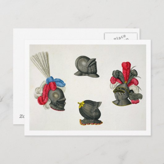 Carte Postale Casques, plaque de 'A History of the Development (Devant / Derrière)