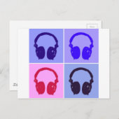 Carte Postale Casques Pop Art (Devant / Derrière)