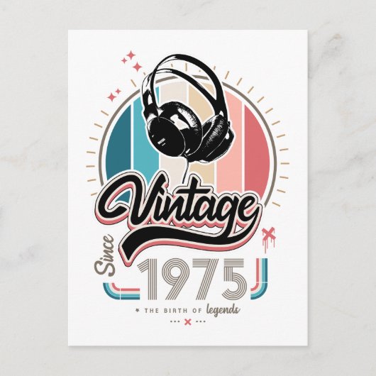 Carte Postale Casques vintages depuis 1975 (Devant)
