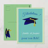 Carte Postale Casquette bleue - Fêtes en français (Devant / Derrière)