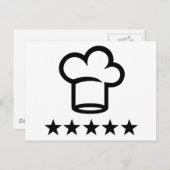 Carte Postale Casquette de cuisines cinq étoiles (Devant / Derrière)