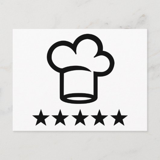 Carte Postale Casquette de cuisines cinq étoiles (Devant)