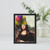 Carte Postale Casquette de la fête d'anniversaire de Mona Lisa (Debout devant)