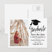 Carte Postale Casquette de la fête de graduation | Enregistrer l (Devant / Derrière)