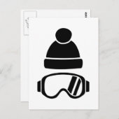 Carte Postale Casquette de lunettes de ski (Devant / Derrière)