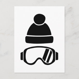 Carte Postale Casquette de lunettes de ski