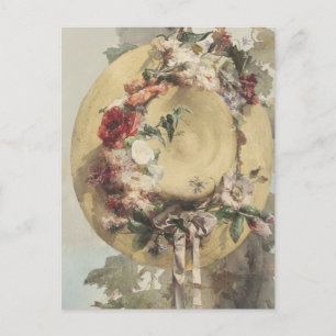 Carte Postale Casquette de paille avec Roses par Angelo Rossi