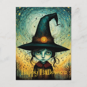 Carte Postale Casquette de petite sorcière Halloween