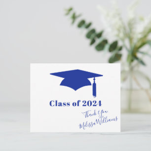 Carte Postale Casquette de remise des diplômes bleue - Remerciem