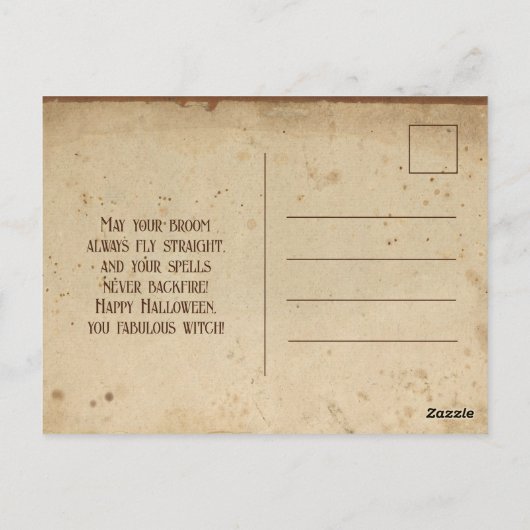 Carte Postale Casquette de sorcière Retro personnalisé Magic Cot (Dos)