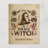 Carte Postale Casquette de sorcière Retro personnalisé Magic Cot (Devant)