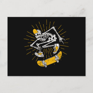 Carte Postale Casquette de squelette de skater rockeur Punk Hall
