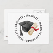 Carte postale Casquette et diplôme (Devant / Derrière)