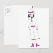 Carte Postale Casquette et manteau fille déplaisante (Devant / Derrière)