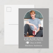Carte Postale Casquette moderne Arch Grad Photo Grey Graduation (Devant / Derrière)