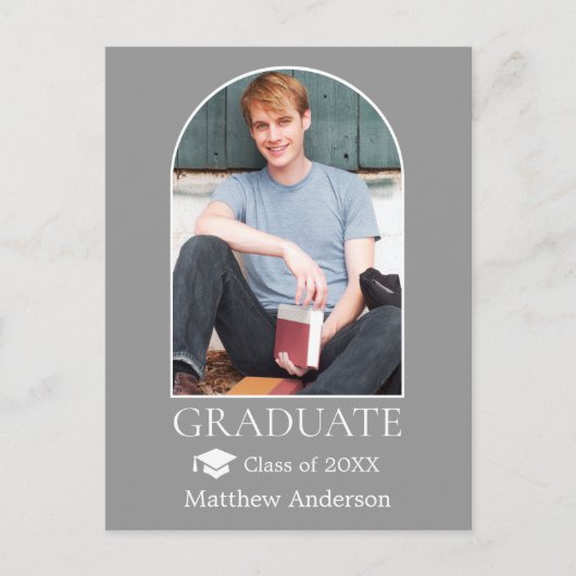 Carte Postale Casquette moderne Arch Grad Photo Grey Graduation (Devant)