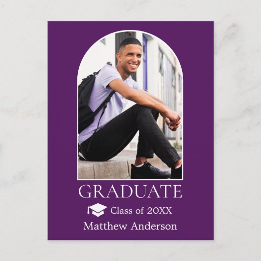 Carte Postale Casquette moderne Arch Grad Purple Graduation (Devant)