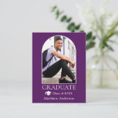 Carte Postale Casquette moderne Arch Grad Purple Graduation (Debout devant)