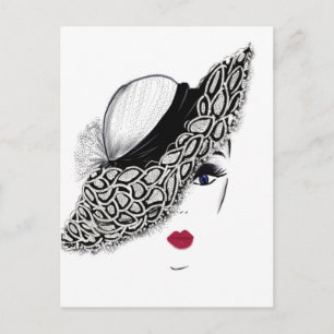 Carte Postale casquette motif noire