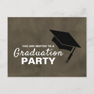 Carte Postale Casquette noir, Graduation Party invitation