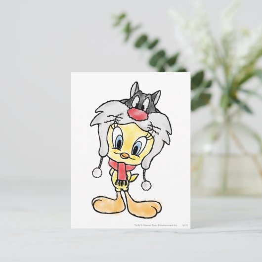 CARTE POSTALE CASQUETTE SYLVESTER™ (Debout devant)