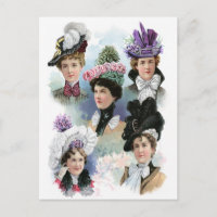 Carte postale Casquette victorienne pour femme vin
