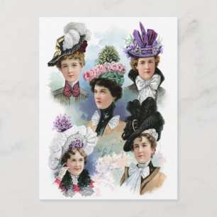 Carte postale Casquette victorienne pour femme vin