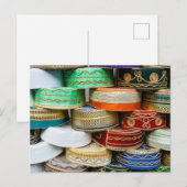 Carte Postale Casquettes arabes au marché (Devant / Derrière)