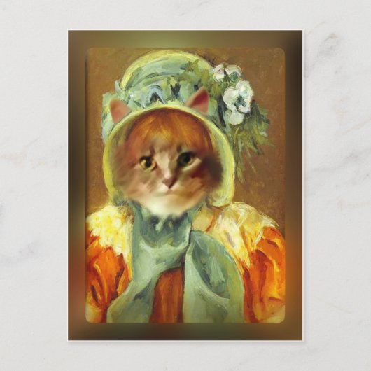 Carte Postale Cassatt Bonnet sur chaton (Devant)