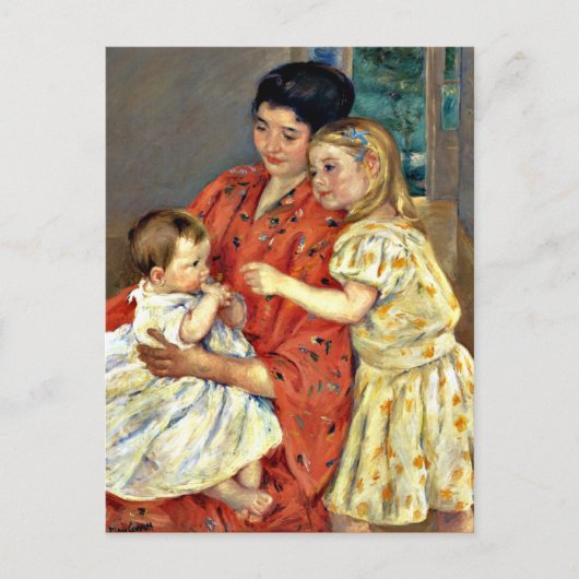 Carte Postale Cassatt : Mère et Sara Admirent le bébé (Devant)