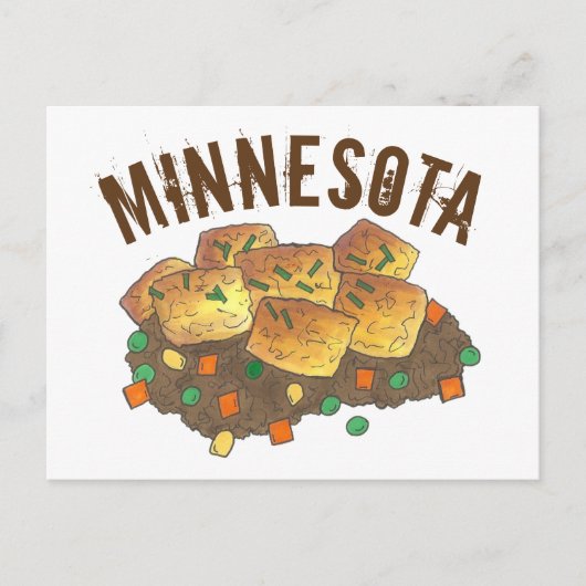Carte Postale Casserole de tatouage à plat chaud du Minnesota (Devant)