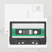 Carte Postale Cassette compacte label vert (Devant / Derrière)