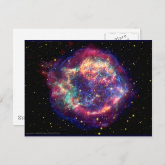 Carte Postale Cassiopée A Supernova ... La mort devient elle (Devant / Derrière)